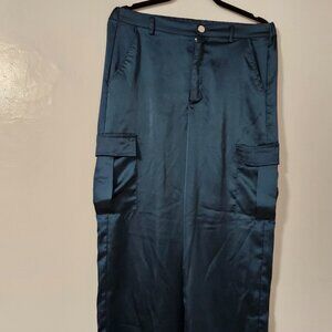 Good Luck Blue Sateen Cargo Pants